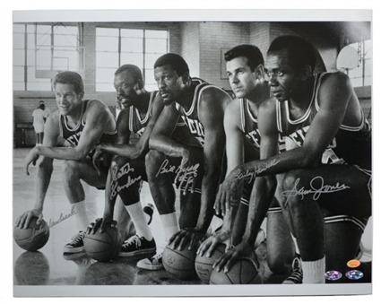 1968-69 Boston Celtics Starting Five Signed 16 x 20 Photo with Bill Russell